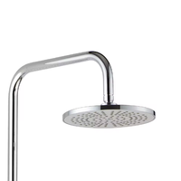 Kangrun chrome/finition noire dessus carré corps principal en laiton pluie robinets de douche muraux ensembles de colonne de douche de salle de bain