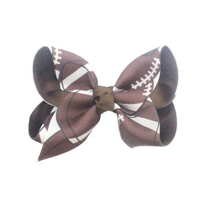 Venta al por mayor de 5 pulgadas personalizable Impresión de lazos leopardo fútbol juguete S <span class=keywords><strong>Tory</strong></span> niña pinzas de pelo para niñas - Product Image 3