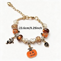 Voodoo-pompoen Ghost Snake Bone Alloy-armband, Halloween verstelbare langwerpige DIY-armband, festivalherdenkingscadeau