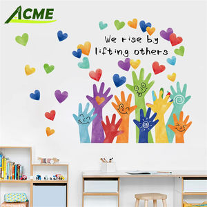 Personalizado Atacado 30*90cm Childlike Colorido <span class=keywords><strong>Graffiti</strong></span> Mãos Auto-adesivas Adesivos de Parede para Quarto Infantil Jardim de Infância - Product Image 2