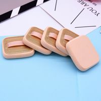 Aplicador de Maquillaje, Borla de Polvo de Látex y Cuero Prensado, Formas Redondas y Ovaladas, Borla de Polvo Fijador No Lavable