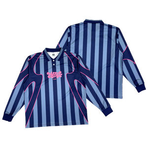 长袖足球球衣定制经典条纹升华男式足球球衣 - Product Image 1