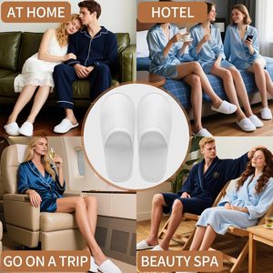 Suela Ecológica Desechable Biodegradable de Paja de Trigo Natural de 5 mm de Grosor, Algodón Bordado para Dormitorio, Viajes, Spa, Aerolíneas y Hoteles - Product Image 5
