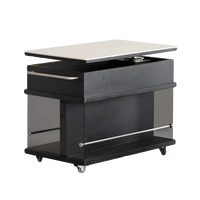 Table basse mobile moderne de luxe en bambou avec roulettes, multifonctionnelle, écologique, meuble console de salon, table d'appoint relevable pour canapé