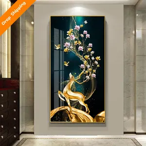 Tranh Trang Trí Hiên Nhà Hiện Đại Tranh Tường Hành Lang Nai Sừng Tấm Treo Dọc Tưởng Tượng Nghệ Thuật Treo Tường Nhà Bằng Pha Lê Bằng Sứ - Product Image 1