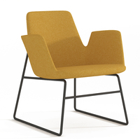 Base en métal avec fil de fer Moule en cuir PU entièrement rembourré Mousse Bureau Breakout Zone Salon Fauteuil Accent Design Chaise