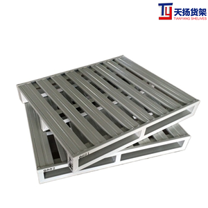 Pallet in acciaio 1000x1000x125mm entrata forcella a due vie completamente impilata 1.5 tonnellate di capacità di carico durevole Pallet in metallo ISO Standard - Product Image 4