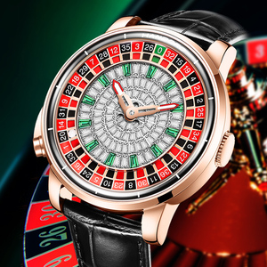 Montre de sport de luxe à succès, incrustée de diamants, avec roue de roulette rotative, mouvement mécanique MIYOTA 8215, thème casino nocturne - Product Image 2
