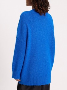 Nuovo Maglione Oversize da <span class=keywords><strong>Donna</strong></span> a V con Spalle Cadenti, Lavorato a <span class=keywords><strong>Maglia</strong></span> Spessa, Pullover Ampio - Product Image 4