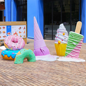 Escultura de Helado Gigante de Resina para Decoración de Exteriores, Estatua de Postre de Fibra de Vidrio para Decoración de Verano - Product Image 2