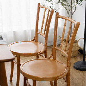 Chaise de salle à manger en bois massif de style nordique, design moderne rétro nostalgique, pour <span class=keywords><strong>restaurant</strong></span> et hôtel - Product Image 3