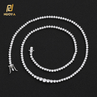 Collier chaîne tennis NUOYA nouvelle collection, zircon cubique dégradé rond, plaqué or 18 carats, fermoir papillon à 3 griffes, cadeau