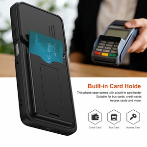 Étui de téléphone portable de luxe antichoc avec porte-cartes, support et fenêtre coulissante pour objectif, compatible Motorola Edge 70 Fusion X70 AIR SIGNATURE <span class=keywords><strong>5G</strong></span> - Product Image 4
