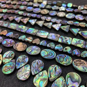 Factory price different shape natural abalone shell beads with hole , wholesale waterdrop abalone beads for jewelry making