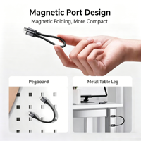 Kabel Data Portabel Dual Type-C Pengisian Daya Super Cepat 240W, untuk Apple dan Huawei, Mendukung Berbagai Pengisian Daya Cepat