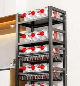 Cesta de verduras de <span class=keywords><strong>cocina</strong></span> Estante de suelo Estante de almacenamiento de frutas y verduras Cesta de almacenamiento multicapa multifuncional - Product Image 4