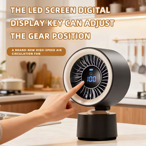 Mini Desktop Fan Cute Cartoon Emojis Small Table Fan 3600mAh Battery with Power Display Rechargeable Portable Desk Fan - Product Image 3