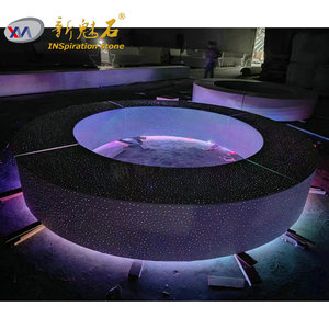 New Stone Building Materials Round Translucent <b>Cement</b> Bench With Tree Pit XMS006 Custom Starry Sky Prefabricated Concrete - Product Image 2