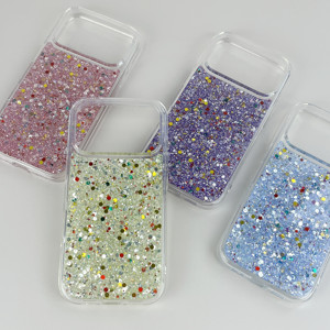Sáng Sang Trọng Long Lanh <span class=keywords><strong>Bling</strong></span> Trường Hợp Long Lanh Cho Iphone 17 Không Khí 16 15 14 13 12 11 Pro Ánh Sáng Ban Đêm TPU PC Điện Thoại Trường Hợp Trong Suốt - Product Image 5