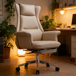 Sillas de Oficina Ejecutivas Giratorias de Cuero Genuino, Diseño Estilo Francés, Muebles de Oficina Comerciales - Product Image 4