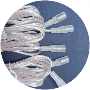 DC12V wire transparent DC connector wire transformer for led neon lights dc power connector dc connector 2.1 x 5.5m