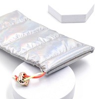 Étuis à lunettes de couleur argent brillant, sacs à téléphone en plumes, pochette à lunettes de soleil colorée avec cordon de serrage