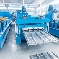 Máquina perfiladora de tejas esmaltadas de 820 mm con 5 nervaduras y control servo PLC para techos