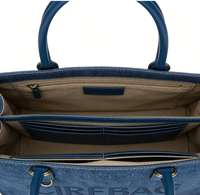 Individuelles Logo 2026 Damen Marine Denim Umweltfreundlicher Strukturierter Stoff Wasserdichte Faltbare Tragetasche Wiederverwendbare Große Handtasche