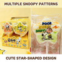 Stervormig cartoonfiguurtje marshmallow lolly op stokje, enkel verpakt, groothandel, snack, eigen label
