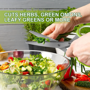 Đa Nhà Bếp Kéo 5 Lưỡi Thảo Mộc Xà Lách Kéo Cắt Với An Toàn Bìa Và Làm Sạch Lược Cho Thực Phẩm Nấu Ăn Cắt Rau - Product Image 5