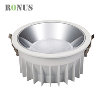Réflecteur chromé 40W projecteur de projet d'hôtel lampe vers le bas COB encastré anti-éblouissement LED Spot Light