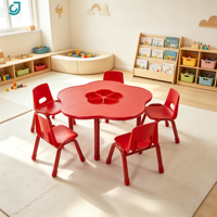 Meubles préscolaires, table pour enfants colorée à fleurs de prunier, pour la maternelle et l'école, jeu et apprentissage à domicile, ensemble chaise et table