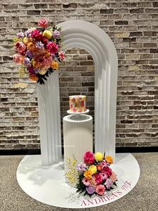 New Arrival Elegant Modern Wooden Pedestal Display <b>Stand</b> | Wholesale Party Event <b>Plinth</b> for Cake Floral Balloon Decorations - Product Image 5