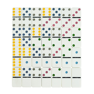 Jeux de table <span class=keywords><strong>Domino</strong></span> personnalisés, 100% acrylique. Étui en cuir PU de type <span class=keywords><strong>livre</strong></span>, logo exclusif personnalisé, jeu de dominos de 28 pièces - Product Image 2