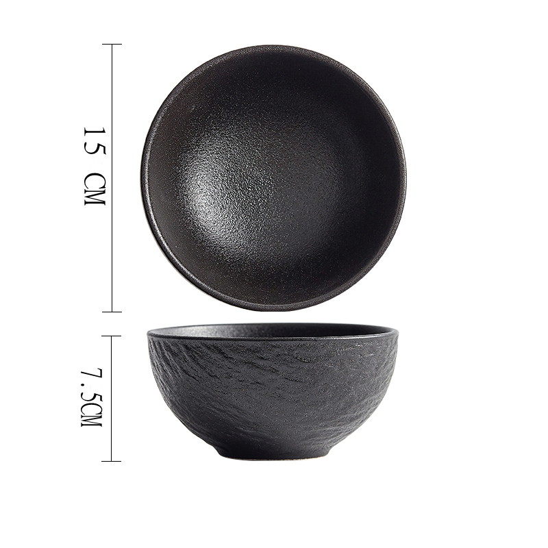 6 pouces bol de riz noir