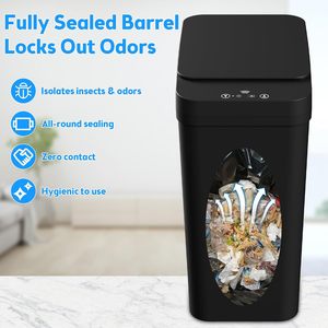 BX 2 Pack 2.2 Gallon Automatic Garbage Can <strong>Small</strong> Motion Sensor Smart Trash Can Slim Waterproof Garbage <strong>Bin</strong> for <strong>Bathroom</strong> - Product Image 5