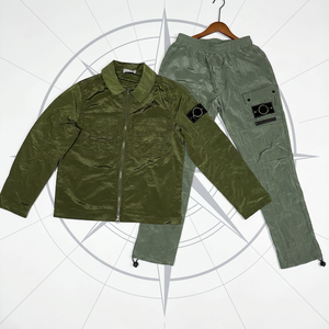 Stone Casual Metal Nylon <b>Waterproof</b> Reflective Loose Island Autumn Long-Sleeved Autumn lightweight Jacket <b>Set</b> For Men - Product Image 2
