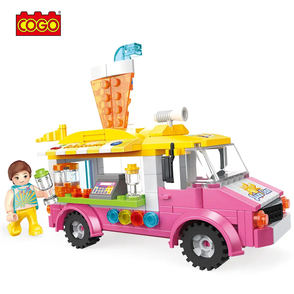 COGO 189 PCS Kids 3D Educational Assemble Colorful Bricks Ice Cream Car Building Blocks Toys