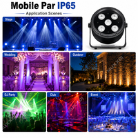 Projecteur LED PAR sans fil pour extérieur IP65, 5x18W RGBWA+UV 6-en-1, alimenté par batterie, contrôle DMX512, pour mariage et DJ