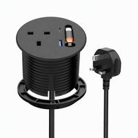 Centro de Energía Empotrable para Mesa con Cable USB-C Retráctil de 2m, Carga Rápida PD de 20W, Enchufe Empotrado para Escritorio, Ideal para Hoteles y Oficinas, OEM