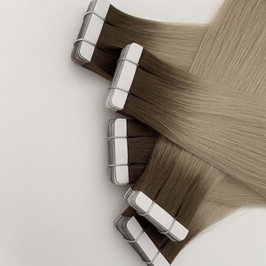 Extensiones de Cabello con Cinta Adhesiva Alineada con la Cutícula 1b Ruso, Extensiones de Cabello con Cinta Adhesiva Fina Invisible para Salón, Cabello Humano Virgen Natural al por Mayor - Product Image 5
