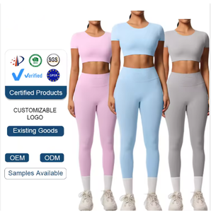 Set Yoga Senza Cuciture di Alta Qualità per Donna, Completo Sportivo e Fitness con Top Antiurto e Pantaloni Lunghi - Product Image 3