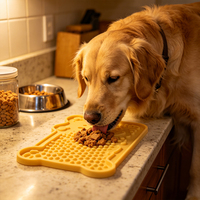 Tapis de léchage pour chien en silicone de qualité alimentaire antidérapant à ventouses de forme personnalisée pour une alimentation lente