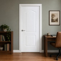 Porte intérieure en MDF plaqué PVC étanche à panneaux pour chambre, bureau, maison, appartement, hôtel, rénovation de hall, vente en gros