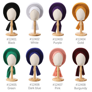 Turban de haute qualité, couleur unie, Aso Oke, mode nigériane, Auto Gele africain pour femmes, pour fêtes et mariages - Product Image 6