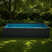 Piscine hors sol en fibre de verre de 20 pieds ou 40 pieds avec fenêtre en verre, accessoires complets, pour jardin familial
