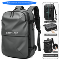 Sac à dos de voyage pour ordinateur portable en tissu Oxford résistant à l'eau, antivol, extensible de 5 cm, avec pompe de compression intégrée, idéal pour les vacances