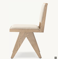 Chaise de salle à manger Jakob Midcentury, style européen moderne, structure en bois massif, durable, écologique, couleur personnalisable, tissu