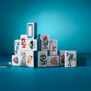 Fichas de Mahjong de Cristal Acrílico Azul Americano Moderno de Lujo, Fichas de Mahjong Let's Wander, 160 Piezas para Entretenimiento - Product Image 1