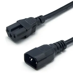 Laptop-Ladekabel C14 bis C15 Verriegelung Wechselstrom kabel 1,2 M Standard kabel Iec 320-Stecker Stromkabel